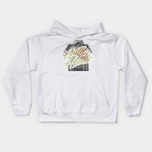 Hustle Harder Honeydew Kids Hoodie